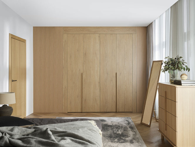 Stor cabinet system - presets 200x240 Stor interior COMFORT long handle rounded body front ruhásszekrény, tölgy