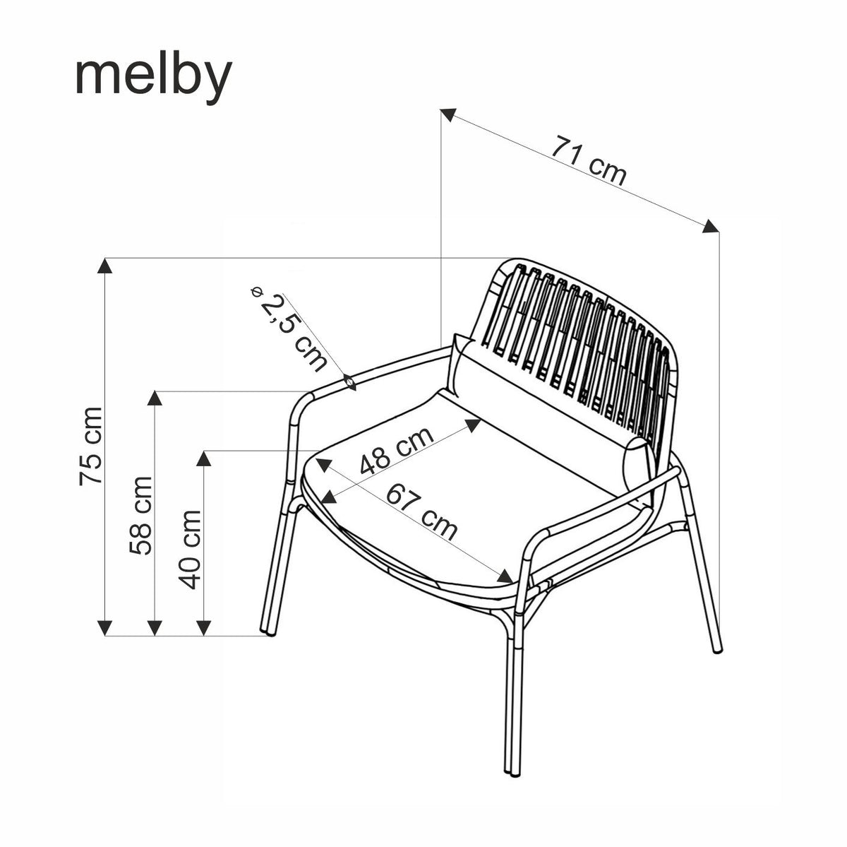 Melby kerti fotel