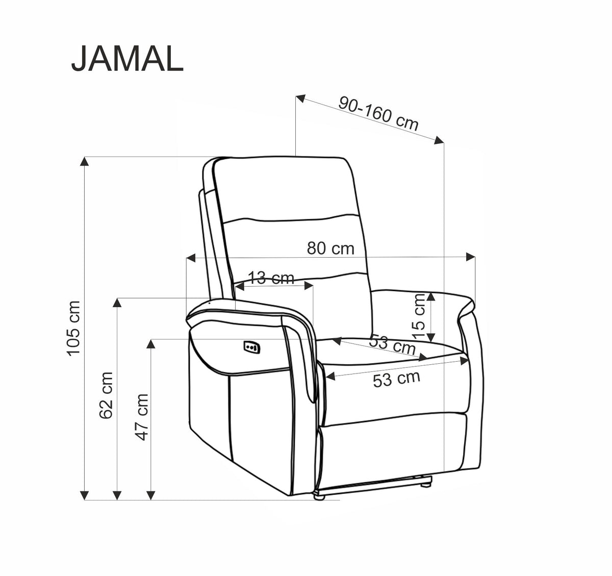 Jamal elektromosan dönthető pihenőfotel