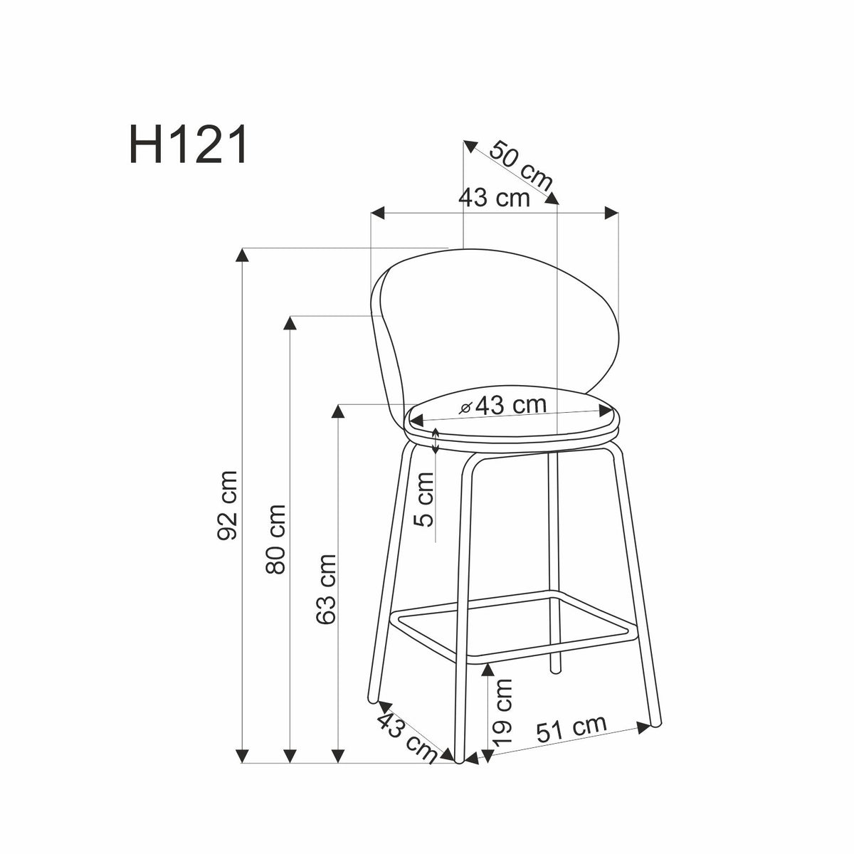 H121 bárszék