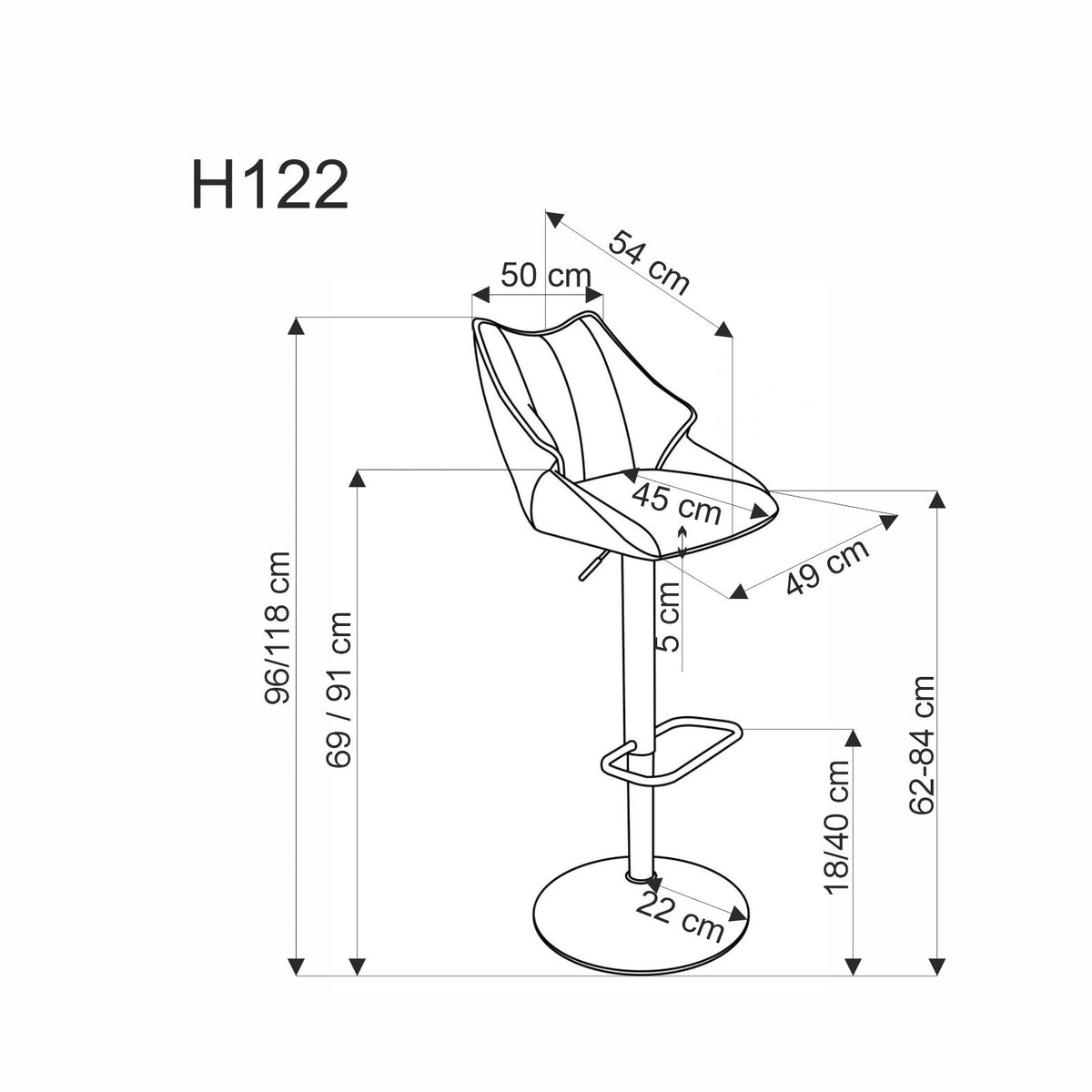 H122 bárszék