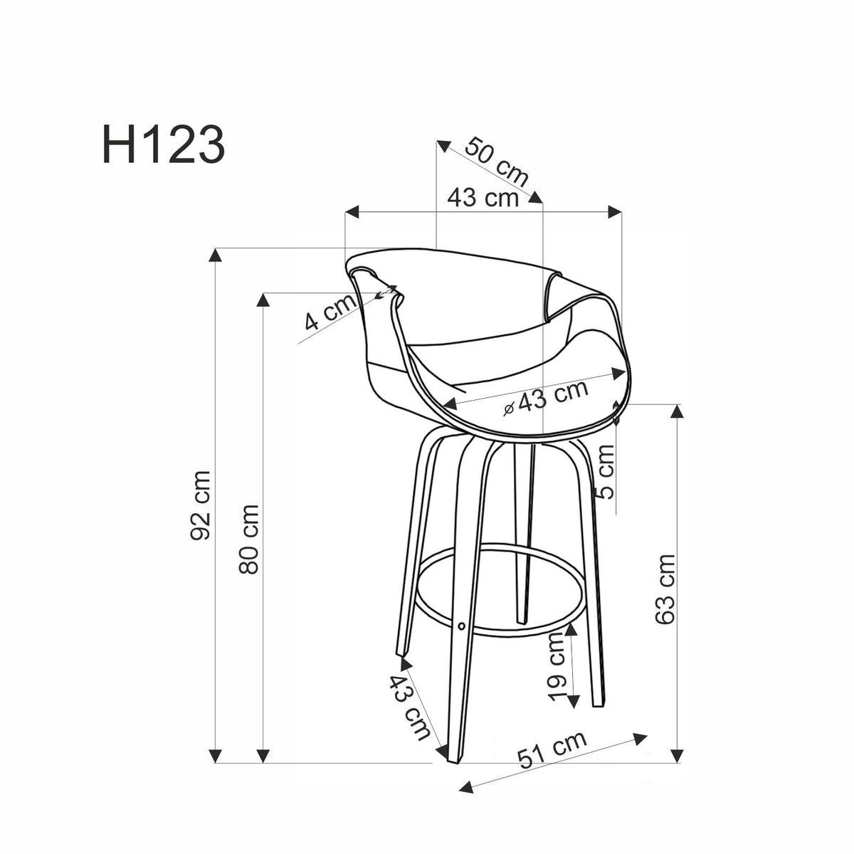 H123 bárszék