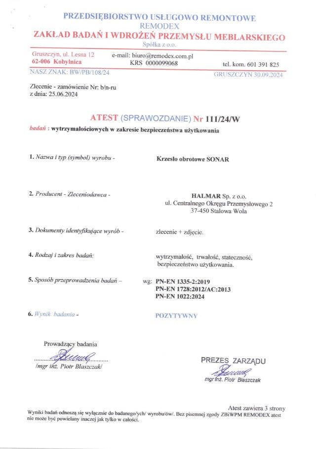 Sonar forgószék