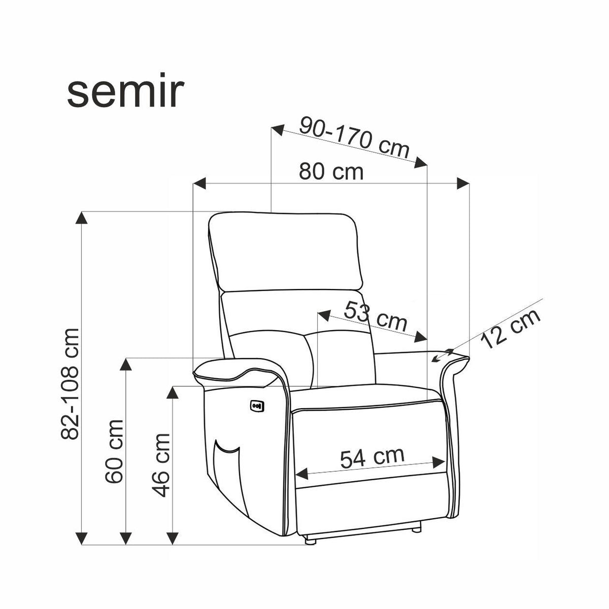 Semir 2 elektromosan dönthető masszázs pihenőfotel kiszállást segítő funkcióval