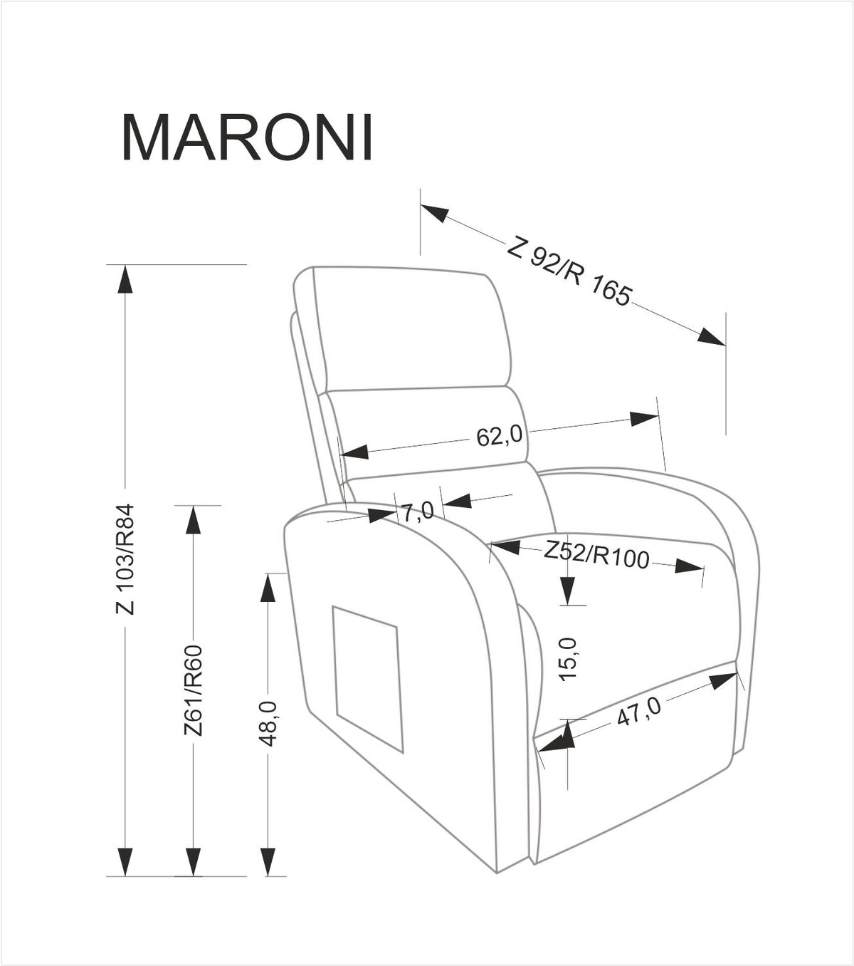 Maroni elektromosan dönthető fotel, kiszállás könnyítő funkcióval