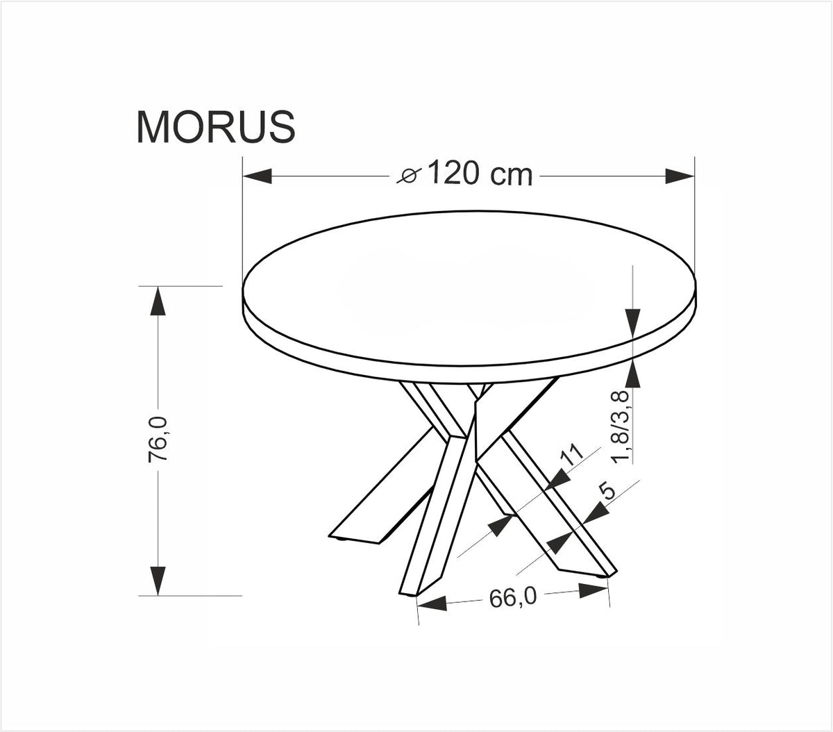 Morus kerek étkezőasztal