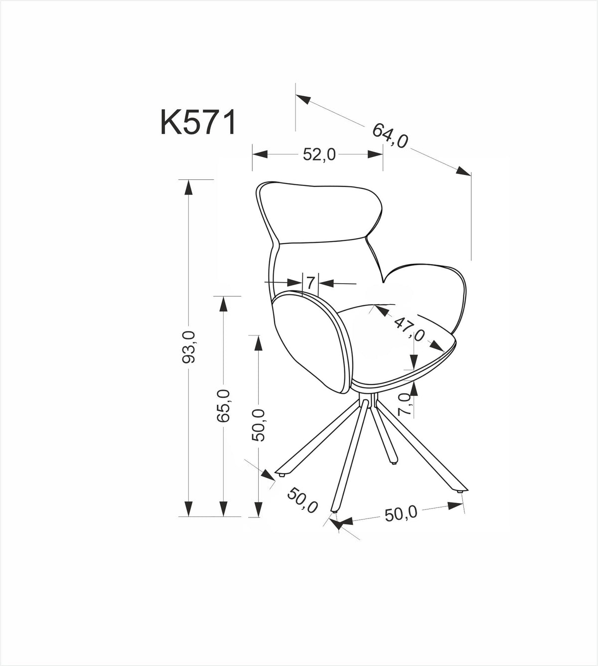 K571 forgatható szék