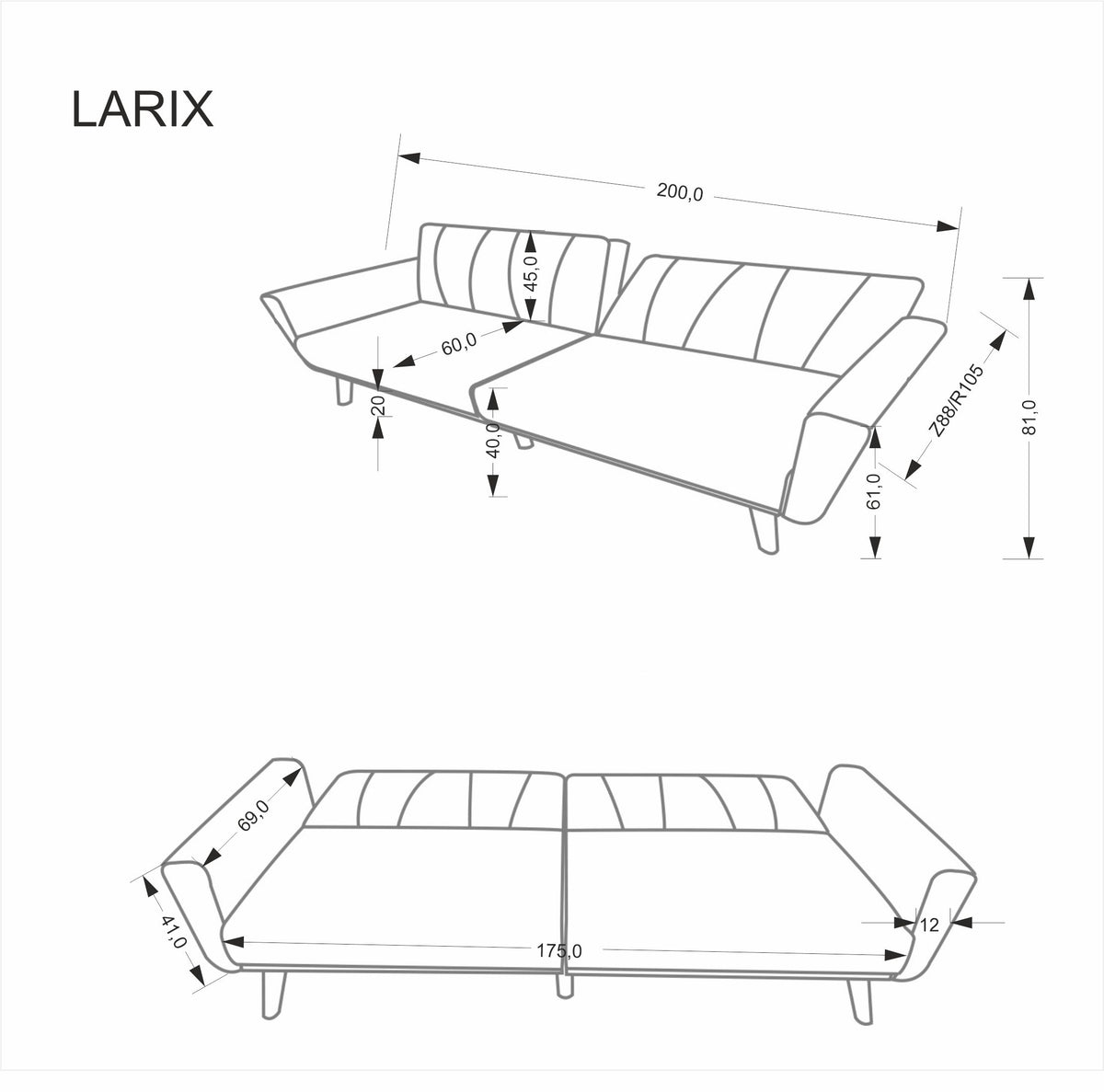 Larix kinyitható kanapé