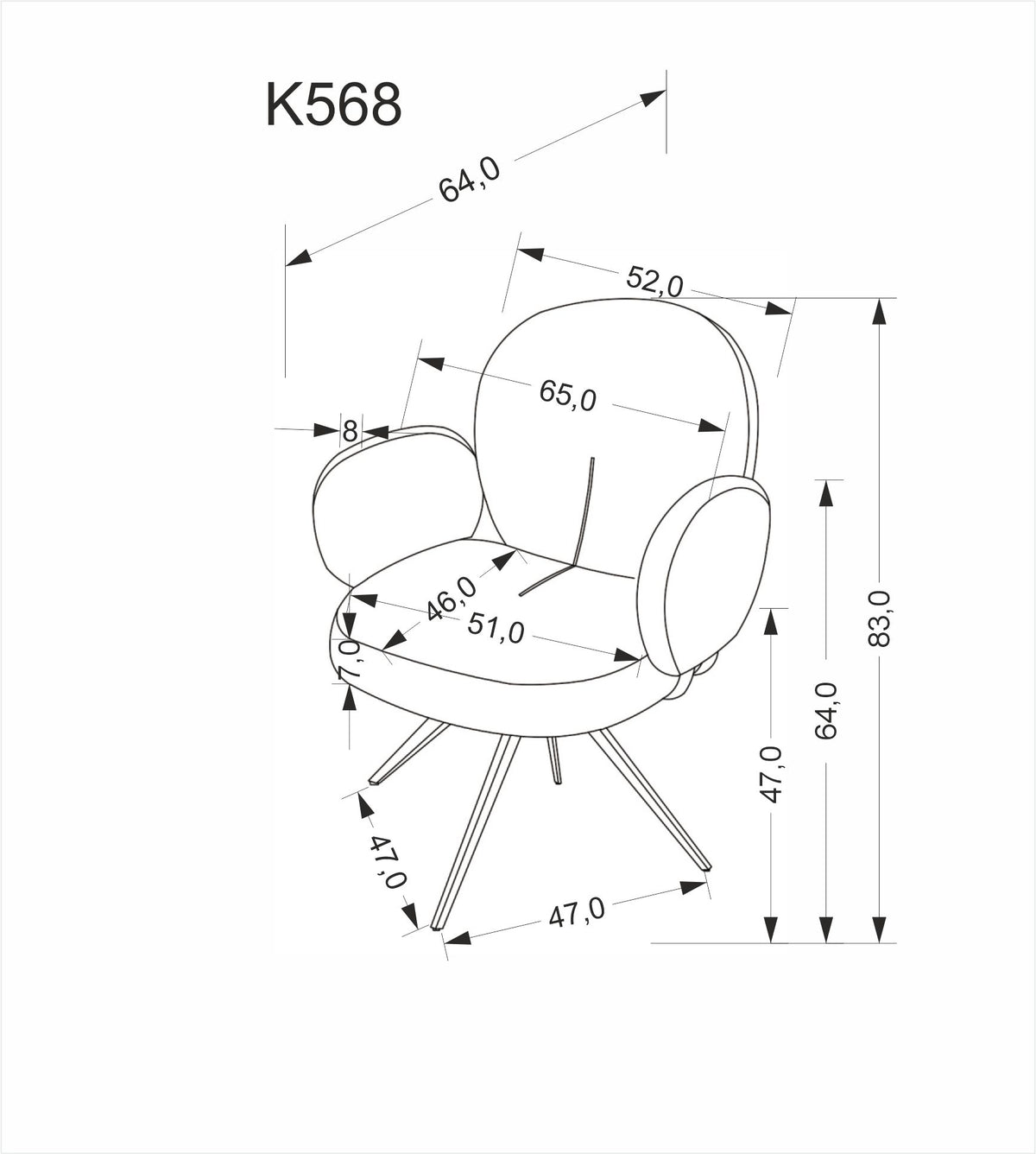 K568 forgatható szék