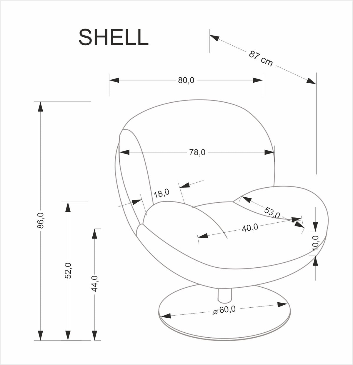 Shell forgófotel