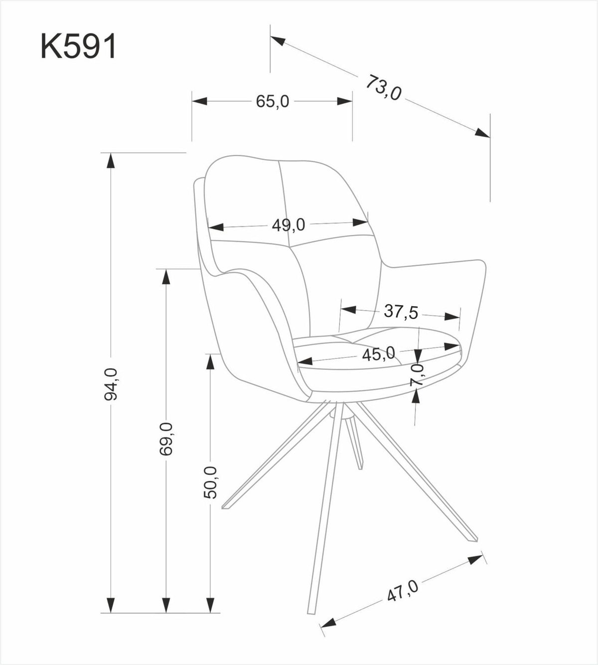 K591 forgatható szék