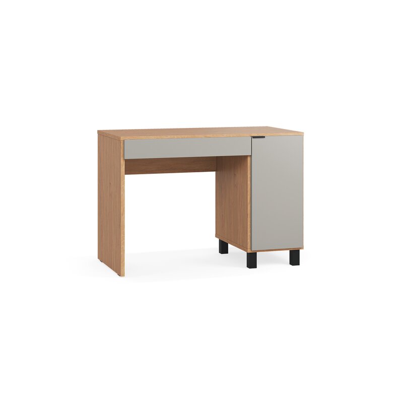 Simple íróasztal fiókkal – 110 cm, tölgy/szürke
