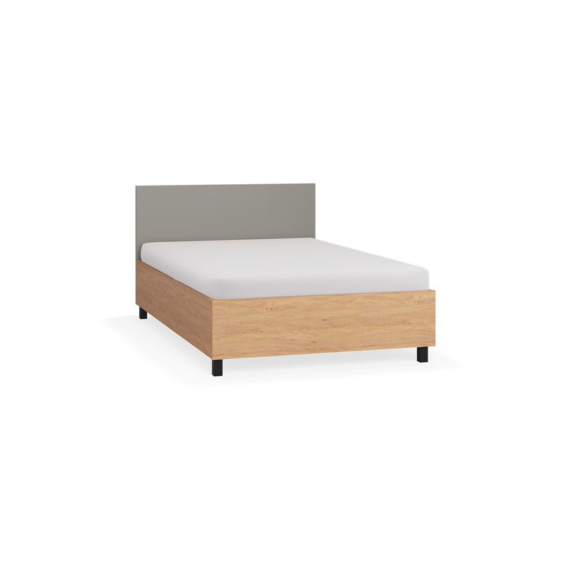 Simple ágy tárolós ágyráccsal – 120×200, tölgy/szürke