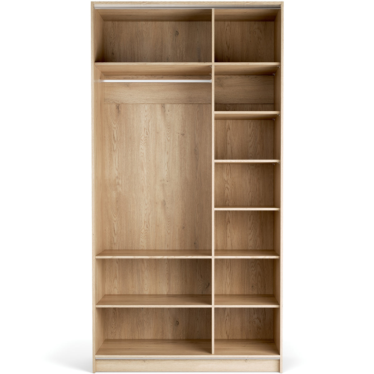 Stor cabinet system - presets 125x240 Stor interior COMFORT short metal handle body front ruhásszekrény, fekete tölgy homok bézs