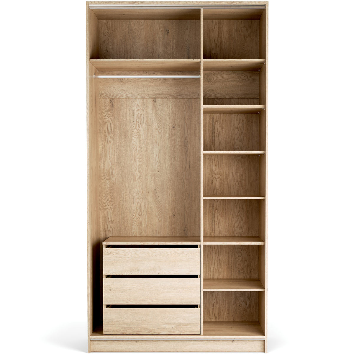 Stor cabinet system - presets 125x240 Stor Maxi interior short handle rounded body front ruhásszekrény, tölgy