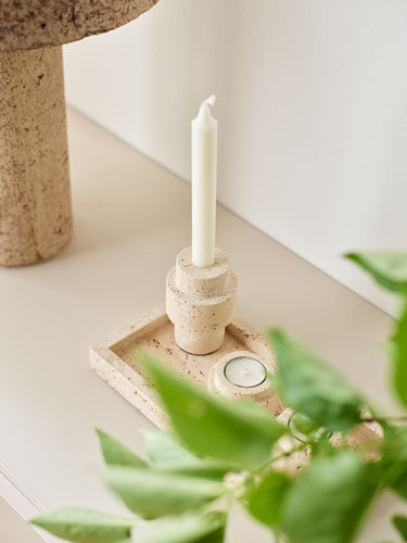 Travertine candle holder gyertyatartó