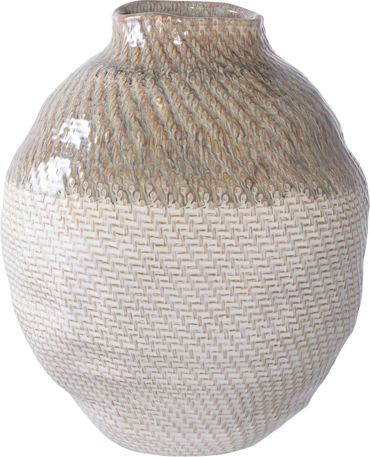 House Nordic ceramic váza, zöld fehér