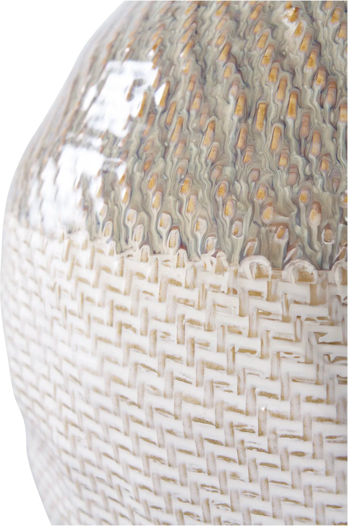House Nordic ceramic váza, zöld fehér