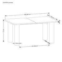 Elefante Rectangle bővíthető étkezőasztal