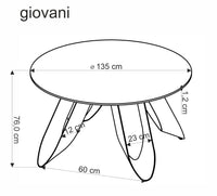 Giovani kerek étkezőasztal