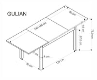Gulian bővíthető étkezőasztal