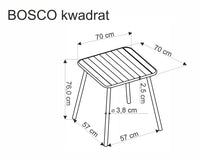 Bosco négyzetes kerti asztal
