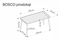 Bosco téglalap kerti asztal