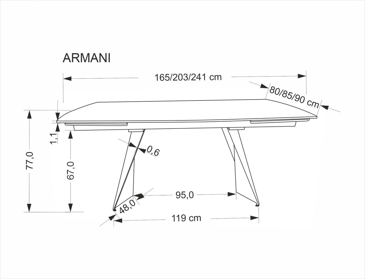 Armani bővíthető étkezőasztal