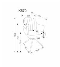 K570 forgatható táskarugós szék