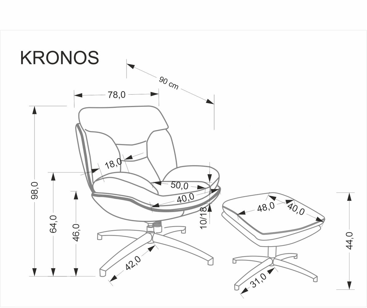 Kronos hintafotel lábtartóval