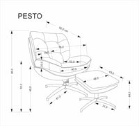 Pesto hintázó forgófotel lábtartóval