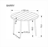 Barry kerek étkezőasztal