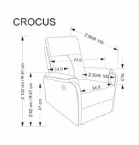 Crocus elektromosan dönthető pihenőfotel