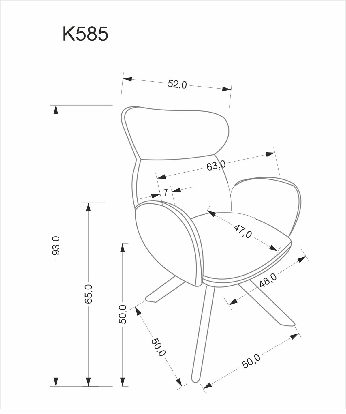 K585 forgatható szék