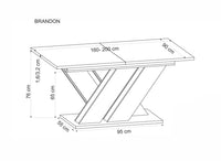Brandon bővíthető étkezőasztal