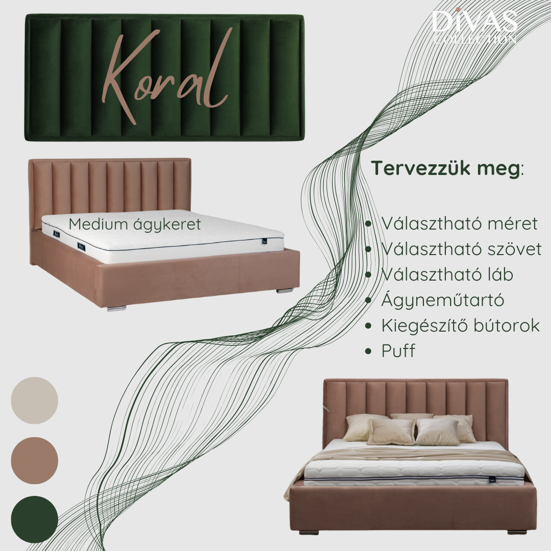 Koral tervezhető ágy