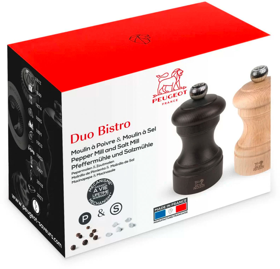 Salt pepper shaker kpl. BISTRO PEUGEOT / só- és borsszóró, natúr fekete