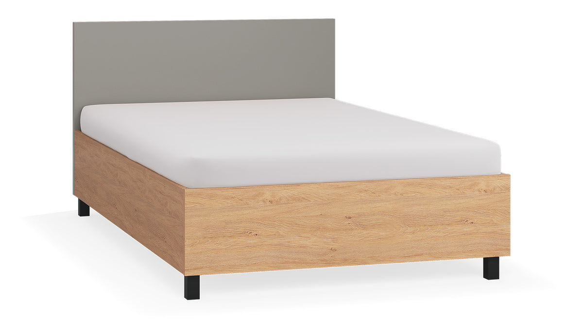Simple 120x200 ágy, tölgy szürke, fekete egyenes láb