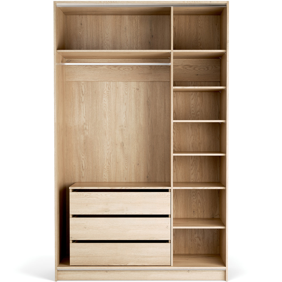 Stor cabinet system - presets 140x225 Stor MAXI interior long handle metal body front ruhásszekrény, fekete tölgy fehér