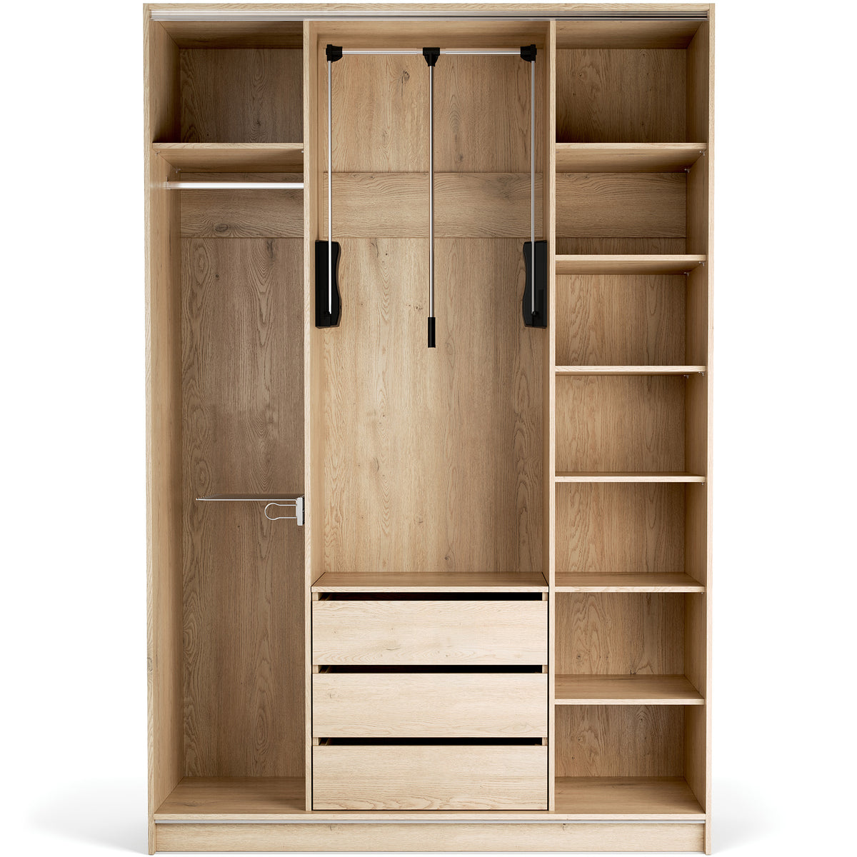 Stor cabinet system - presets 160x240 Stor interior Maxi handle short rounded body front ruhásszekrény, tölgy homok bézs
