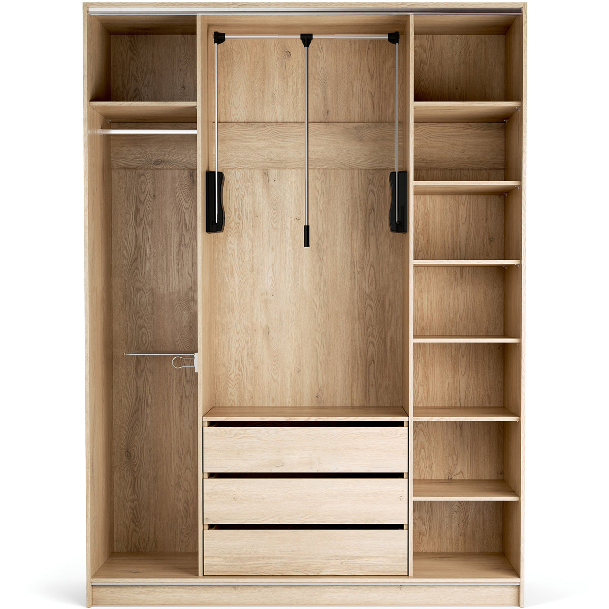 Stor cabinet system - presets 175x240 Stor interior Maxim long handle rounded body front ruhásszekrény, tölgy