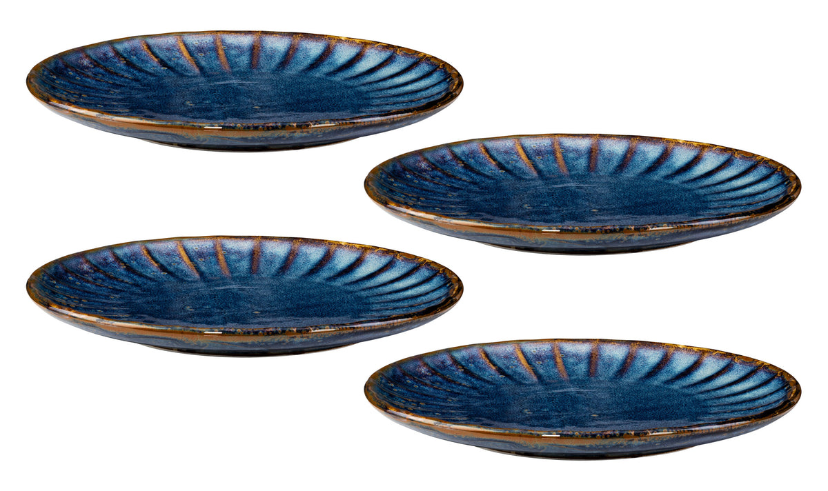 Flat plate 20.5 cm kpl. 4 pcs. Deep étkészlet, kék