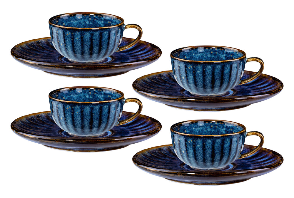 Cup saucer kpl. 4 pcs. Deep teás- és kávéskészlet, kék