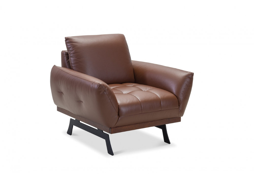 Gala Nicea fotel barna bőrrel