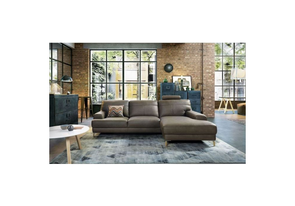 Gala Monday sarokkanapé barna bőrrel