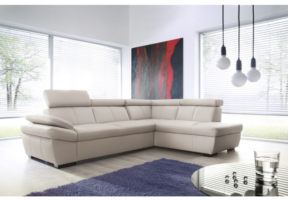 Gala Salerno sarokkanapé krém bőrrel