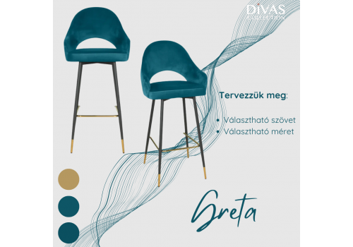 Greta bárszék -  étkezőszék - bútorok - Divas lakberendezés
