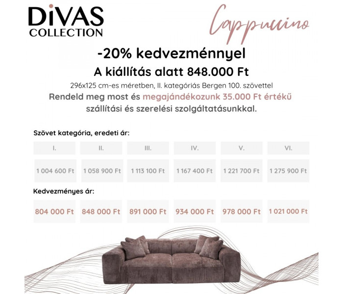 Cappuccino sarokkanapé 