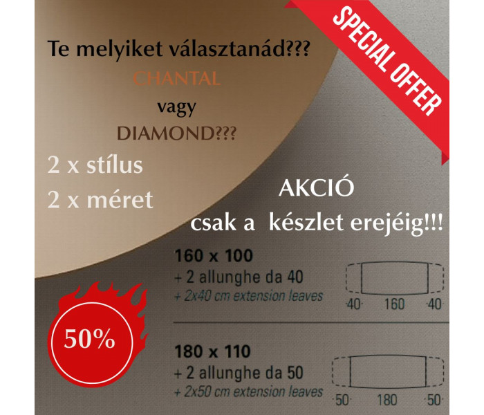 Chantal & Diamond étkezőasztal  