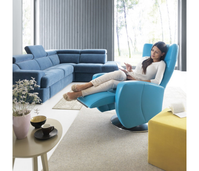 Gala Inari fotel türkizkék bőrrel